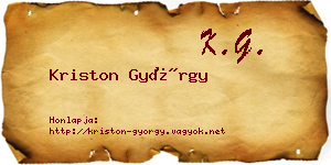 Kriston György névjegykártya